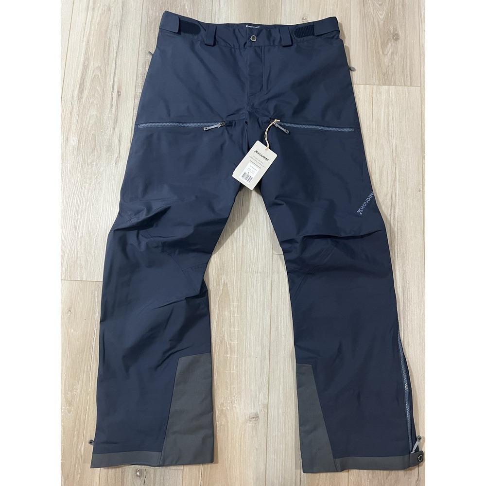 Houdini Women Purpose Shell Pants Size L Blue  Waterproof Ski Mountain